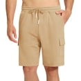 thumbnail image 6 of Satankud Men's Casual Cargo Shorts Classic Relaxed Drawstring Stretch Elastic Waist Beach Shorts with 5 Pockets Khaki-38, 6 of 6