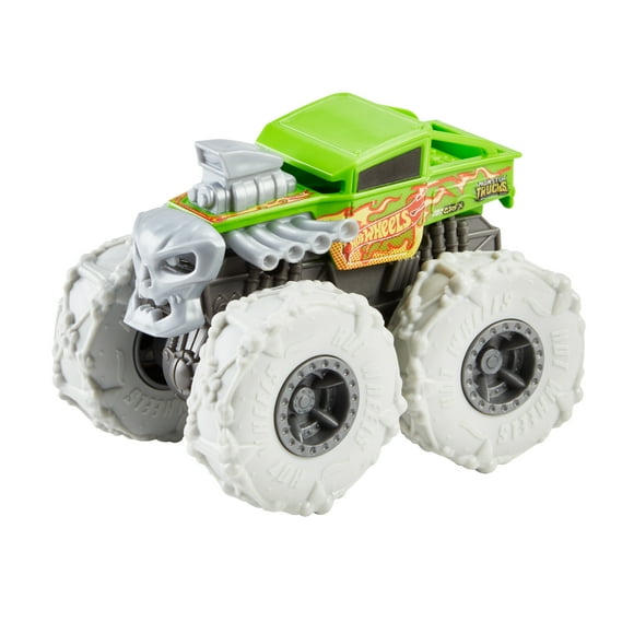 Hot Wheels Monster Trucks Twisted Tredz Bone Shaker Vehicle, 1:43 Scale Creature-Themed Toy Truck