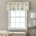 thumbnail image 3 of Teal Sea Turtle Starfish Valance Curtain Summer Beach Coral Shell Vintage Window Valances Rod Pocket Short Curtains Window Treatments for Kitchen Bedroom Bathroom Laundry 60" x 14", 3 of 9