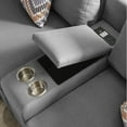 thumbnail image 2 of Contemporary Home Living Set of 8 Gray Fabric Reversible Modular Sectional Sofa with USB Console and, 2 of 5