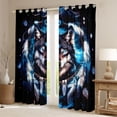 thumbnail image 2 of Homewish 3D Tribal Wolf Black Out Curtains, Mystic Outer Space Curtains Pack of 2 (42x63 Each), Boho Jungle Animal Bedroom Curtains, Window Curtains Decor, 2 of 6