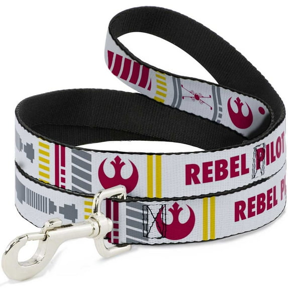 Star Wars Pet Leash, Dog Leash, Star Wars Rebel Pilot Rebel Alliance Insignia X Wing Fighter, 6 Feet Long 0.5 Inch Wide