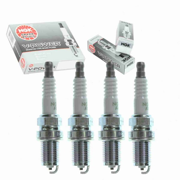4 pc NGK 5632 V-Power Spark Plugs for 1765162 22401-02P16 3008 98079-56148 999-06910-P9-023 F220-18-110 Q20PR-U11 Ignition Wire Secondary Fits select: 1988-1991 HONDA CIVIC, 1985-1989 NISSAN 300ZX