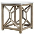 thumbnail image 4 of Bowery Hill 22" Square Stone Top End Table in Ivory and Oatmeal, 4 of 7