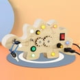 thumbnail image 2 of Kids Busy Board Sensory Toy Dinosaur Shape Teaching Prop, Smooth Edge, Switch Board Activities, Life Skills para niñas, Travel Toy, Preschool, 2 of 8