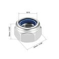thumbnail image 2 of M16 x 2mm Nylon Insert Hex Lock Nuts, 304 Stainless Steel, 2 Pcs, 2 of 5