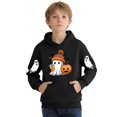 thumbnail image 2 of NEBWOAK Boys Girls Halloween Hoodie, Cute Ghost Pumpkin Pullover Sweatshirt, Black Fall Casual Hooded Top,Size 3-4T, 2 of 5