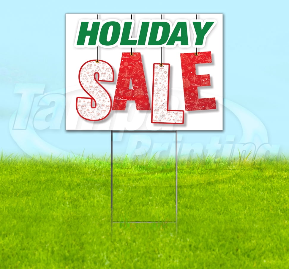 Holiday Sale (18" x 24") Yard Sign, Includes Metal Step Stake
