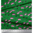 thumbnail image 3 of Soimoi Green Rayon Fabric Brush Stroke Abstract Printed Craft Fabric by the Yard 56 Inch Wide, 3 of 3