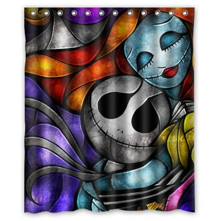 Ganma Jack Skellington The Nightmare Before Christmas Shower Curtain Polyester Fabric Bathroom Shower Curtain 60x72 Inches