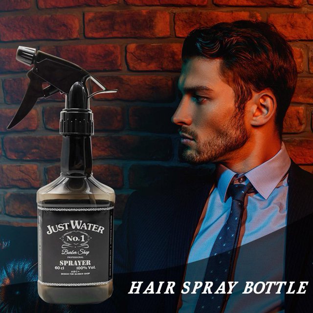 Pulverizador Botella de spray para peluquería de 350 ml, rociador de agua para el cabello de peluquería Retro (negro) Ygjytge Cuidado Belleza