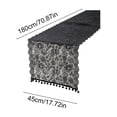 thumbnail image 3 of Black Floral Lace Table Runner, 17.7*70.87in Polyester Semi Sheer Vintage Table Decor, Elegant Hollow Out Lace Dresser Scarf for Dining Room Living Room Cabinet, French Style Decorative Runner, 3 of 7