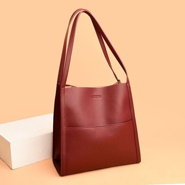 Women Vintage Casual PU Leather Bag Large Capacity Tote Bags Women Fashion Shoulder Bag Simple Crossbody Bag Lady Handbag
