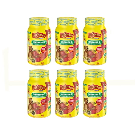 Vitafusion L'il Critters Immune C Gummies Dietary Supplement, Assorted Flavors, 60 Ct (6 pack)