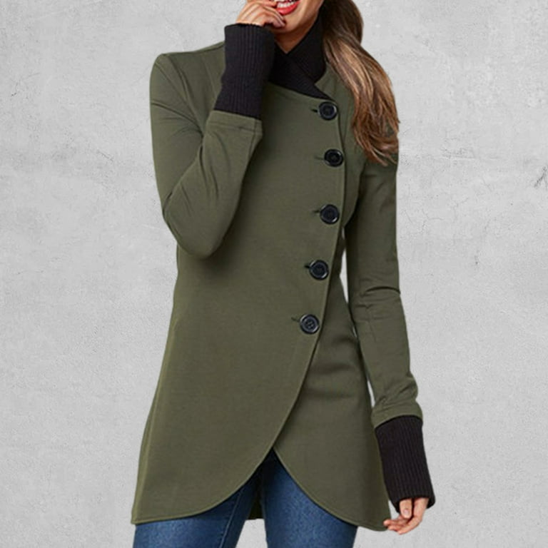 New Single-Breasted Plush Irregular Solid Color Coat New Single-Breasted Plush Irregular Solid Color Coat