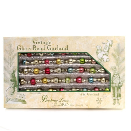 Easter Vintage Pastel Bead Garland Glass Mercury Glass Lg4559