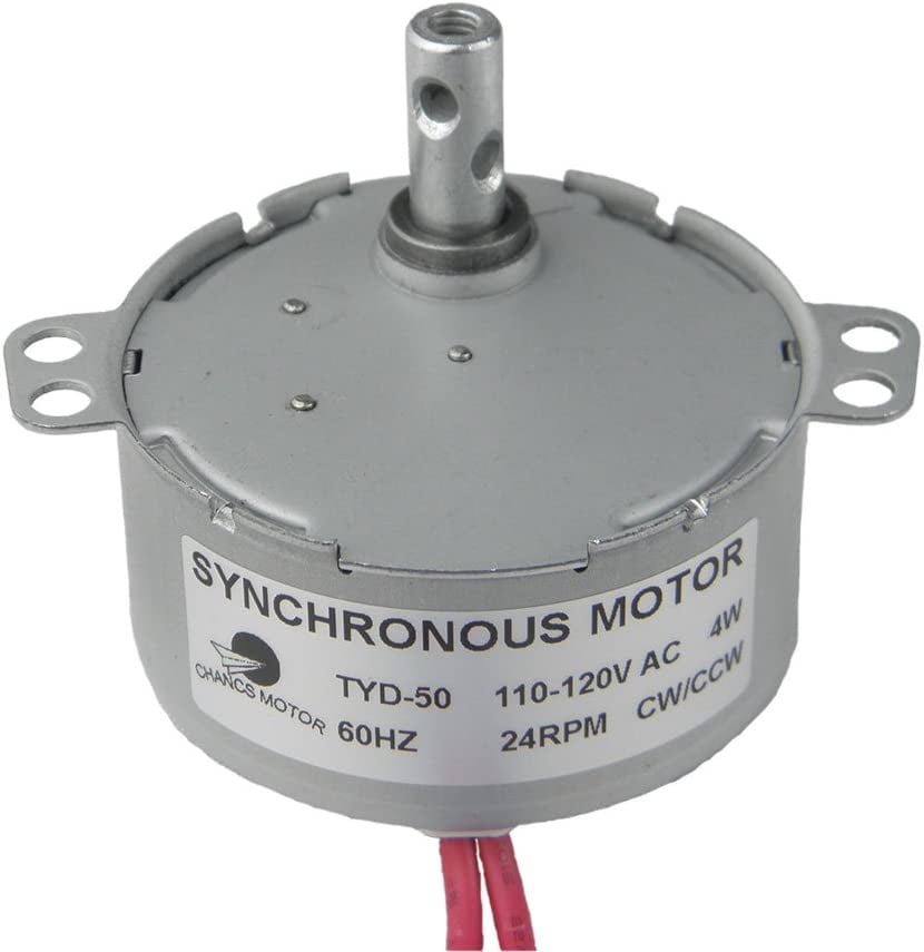 Small Electric AC Motor TYD50 Synchronous Motor 110V AC 2-2.4RPM 4W CW/CCW 