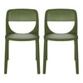 thumbnail image 5 of WestinTrends Playa Modern Stackable Plastic Resin Patio Dining Side Chair (Set of 2), Olive Green, 5 of 15