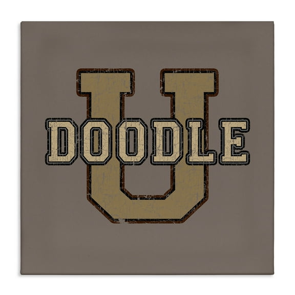 Stupell Industries Vintage Doodle U Novelty & Humor Painting Wrapped Canvas Art Print Wall Art, 17 x 17
