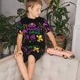 thumbnail image 4 of Balery Mardi Gras with Flamingo Conjunto de Pijama Infantil de Manga Corta con Estampado – Ropa de Dormir de Algodón Suave-XX-Large, 4 of 6