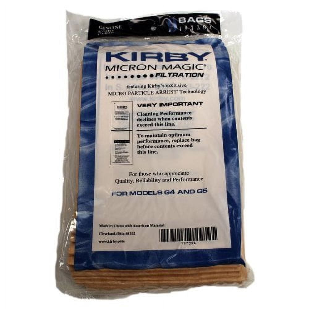 3 Kirby Micron Magic Vacuum Bags & 1 Belt For G3, G4, G5, G6 Models