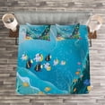 thumbnail image 3 of Ambesonne Fish Quilted Bedspread Set 3 Pcs, Underwater Scenery, Queen Size, Multicolor, 3 of 3