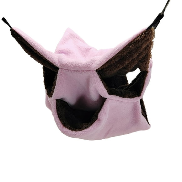 Billuyoard Cama jaula para hámster, hamaca cómoda e inodora no tóxica hecha de felpa para hámster, hamaca colgante para jaula para mascotas Hábitats y jaulas para animales pequeños rosa