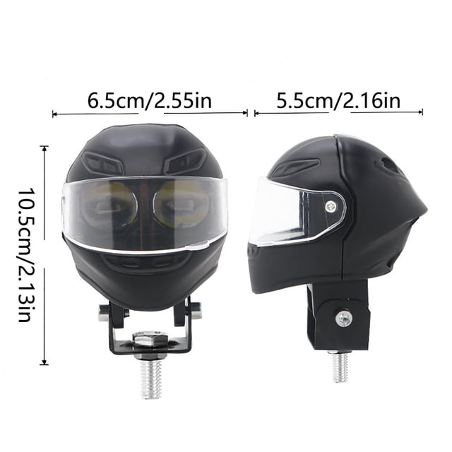 LED Motorcycle Headlight Set Helmet-Style Design IP68 Waterproof 300% Brighter with Aluminum Alloy Housing and Multiple Lighting Modes