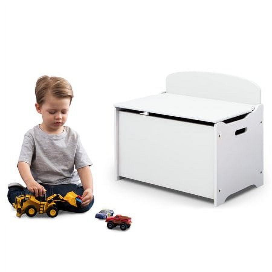 Delta Children MySize Deluxe Toy Box Kid's Room Storage Chest, Bianca White