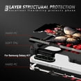 thumbnail image 4 of Casetego for Samsung Galaxy A17 5G Case,Glow in The Dark Three Layer Heavy Duty Shockproof Protection Hard Plastic Bumper+Soft Silicone Protective Case,Black Red Butterfly, 4 of 7