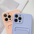 thumbnail image 4 of Push Up Card Holder Bright Color & Solid Color TPU Case Compatible with iPhone Case(Navy Blue,iPhone 15 Pro), 4 of 8