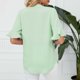 thumbnail image 5 of Fiudx Camisetas para Mujer Blusa Holgada de Color Liso con Cuello Redondo Retro de Manga Corta a La Moda para Mujer, 5 of 5