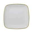 thumbnail image 3 of Balsa Circle 10 Square White 7" Disposable Salad Dinner Plastic Plates Gold Trim Party Events Decorations Supplies, 3 of 8