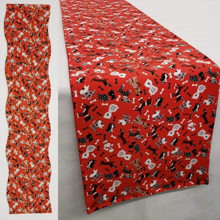 

Puppy Dogs Table Runner by Penny s Needful Things (8 Feet Long - STRAIGHT) (Black)
