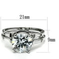 thumbnail image 2 of Luxe Jewelry Designs Set of 2 Stainless Steel Women's Wedding Rings with Cubic Zirconia, Size 5, 2 of 4