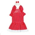 thumbnail image 6 of Pet Red Dress Flying Sleeve Dots Printing with Headgear Dog Outfits, 6 of 9