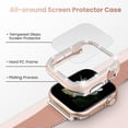 thumbnail image 3 of Apple Watch Case with Tempered Glass Screen Protector for Apple Watch 44mm Series 6/5/4/SE, Bling Crystal Diamond Rhinestone Ultra-Thin Bumper Full Cover Protective Case for Women Girls iWatch, 3 of 8