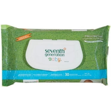 Seventh Generation Free & Clear Baby Wipes Flip-Top Travel Pack (30 Wipes)