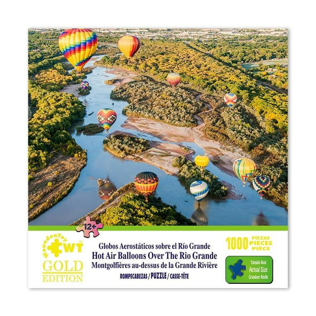 Rompecabezas Wuundentoy Globos Aerostáticos sobre el Río Grande Gold Edition 1000 Piezas
