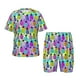 thumbnail image 1 of Balery Graffiti Pineapples Conjunto de Pijama Infantil de Manga Corta con Estampado – Ropa de Dormir de Algodón Suave-XX-Large, 1 of 6
