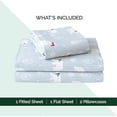 thumbnail image 4 of Elegant Comfort - 4 PIECE Holiday Christmas Flannel Cotton Sheet Set, Deep Pocket Fitted - King, Polar Scarves, 4 of 5
