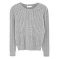 thumbnail image 4 of SGMVNU Womens Fall Winter Sweaters 2025 Trendy Cable Knit Long Sleeve Crewneck Tops Casual Outfit Sweater for Women Grey, Size XL, 4 of 4
