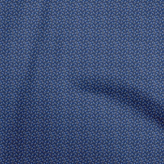 oneOone Tissu Polyester Spandex Bleu Floral Matériel de Robe Tissu Imprimé Tissu au Mètre 56 Pouces de Large