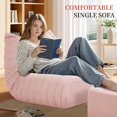 thumbnail image 4 of Bean Bag Chair Big Sofa for Adults Fireside Chair Togo Chair with Ottoman and Pillow Memory Foam Filled Tufted Comfy Lazy Floor Lounge for Living Room Gaming Venue, Cashmere, Pink, 4 of 18