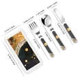 thumbnail image 2 of Salouo Abstract Gold Floral Galaxy Pattern 3 Pieces Toddler Utensils, Kids Silverware Set Stainless Steel Utensils for Kids Children Safe Spoons Forks & Knife Dishwasher Safe, 2 of 8