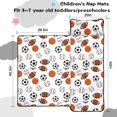 thumbnail image 5 of Football and Basketball White Pattern Teens Toddler Nap Mat with Pillow, Sleeping Mat Bag for Preschool Daycare 50"x20", 5 of 6