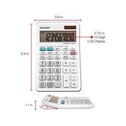 Sharp Calculators EL-330WB with LCD displays Professional Desktop Calculator, White