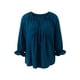 thumbnail image 1 of VISgogo Camisa holgada informal para mujer, blusas peplum de manga larga con cuello en V de color sólido, S/M/L/XL VISgogo moda, 1 of 9