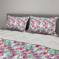 thumbnail image 2 of Botanical Comforter & Sham Bedding Set, Floral Themed Pattern of Natural Motifs Flowers in Watercolor Paint Green Leaves, 3 pcs Duvet Set Microfiber Filling Quilt, 5 Sizes, Multicolor, by Ambesonne, 2 of 4