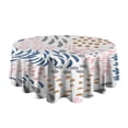 thumbnail image 5 of Multicolor Abstract Floral and Leaf Pattern Round Tablecloth 60"x60",Wrinkle Wipeable Table Cloth for Kitchen Dining Room Picnic Patio Party, 5 of 6